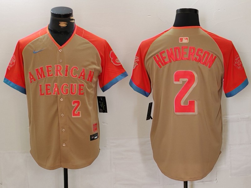 Men Baltimore Orioles #2 Henderson Orange All star 2024 Nike MLB Jersey style 4->baltimore orioles->MLB Jersey